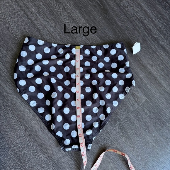High Waisted Full Coverage Black and White Swimsuit Bottom - Small Med Large New - Picture 10 of 13